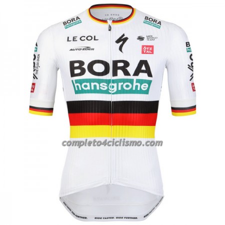 Maglia 2023 BORA-Hansgrohe Campione Di Germania Manica Corta Bianco